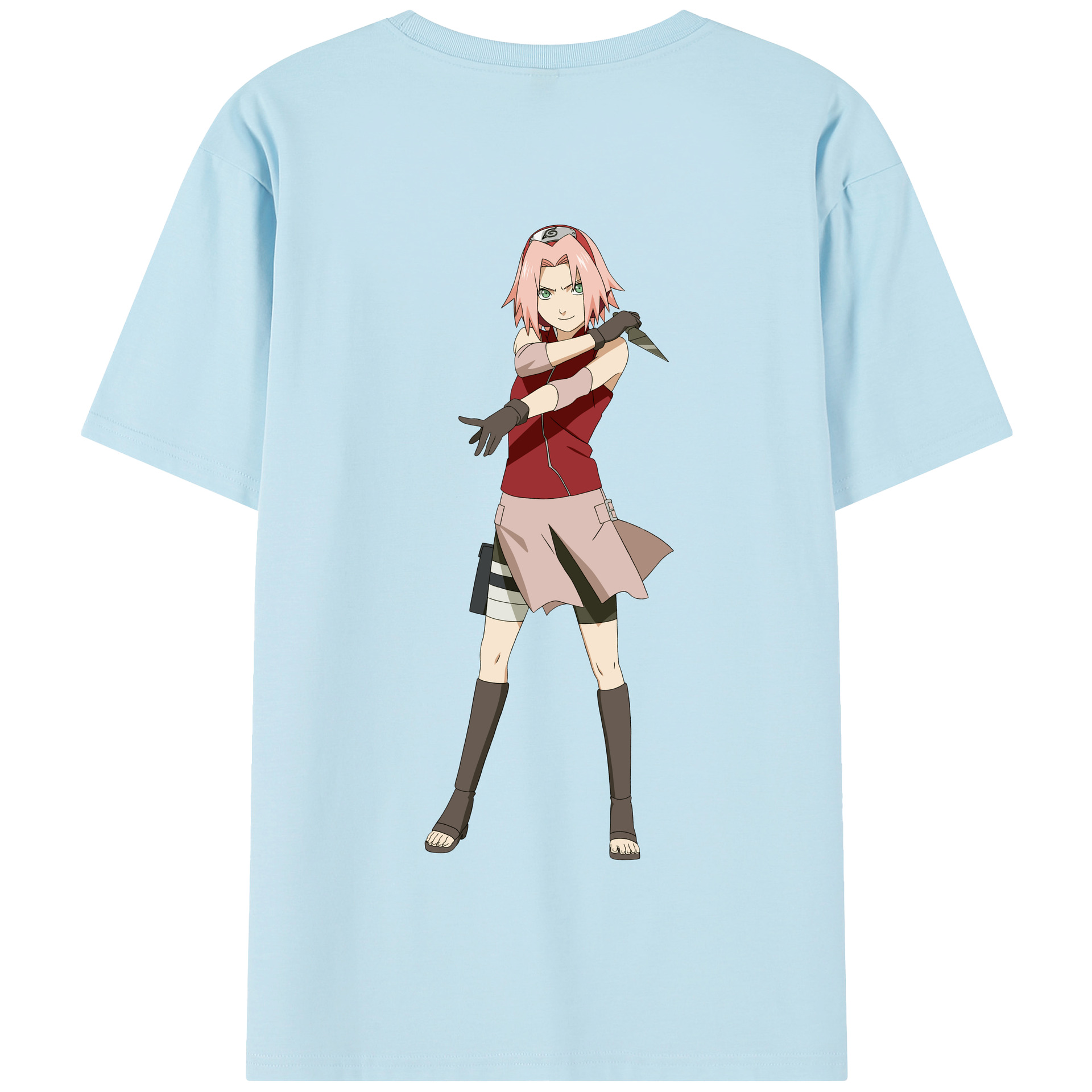（画像用） NARUTO -ナルト- 春野サクラ Haruno Sakura 綿100％半袖Tシャツ（背面プリント）